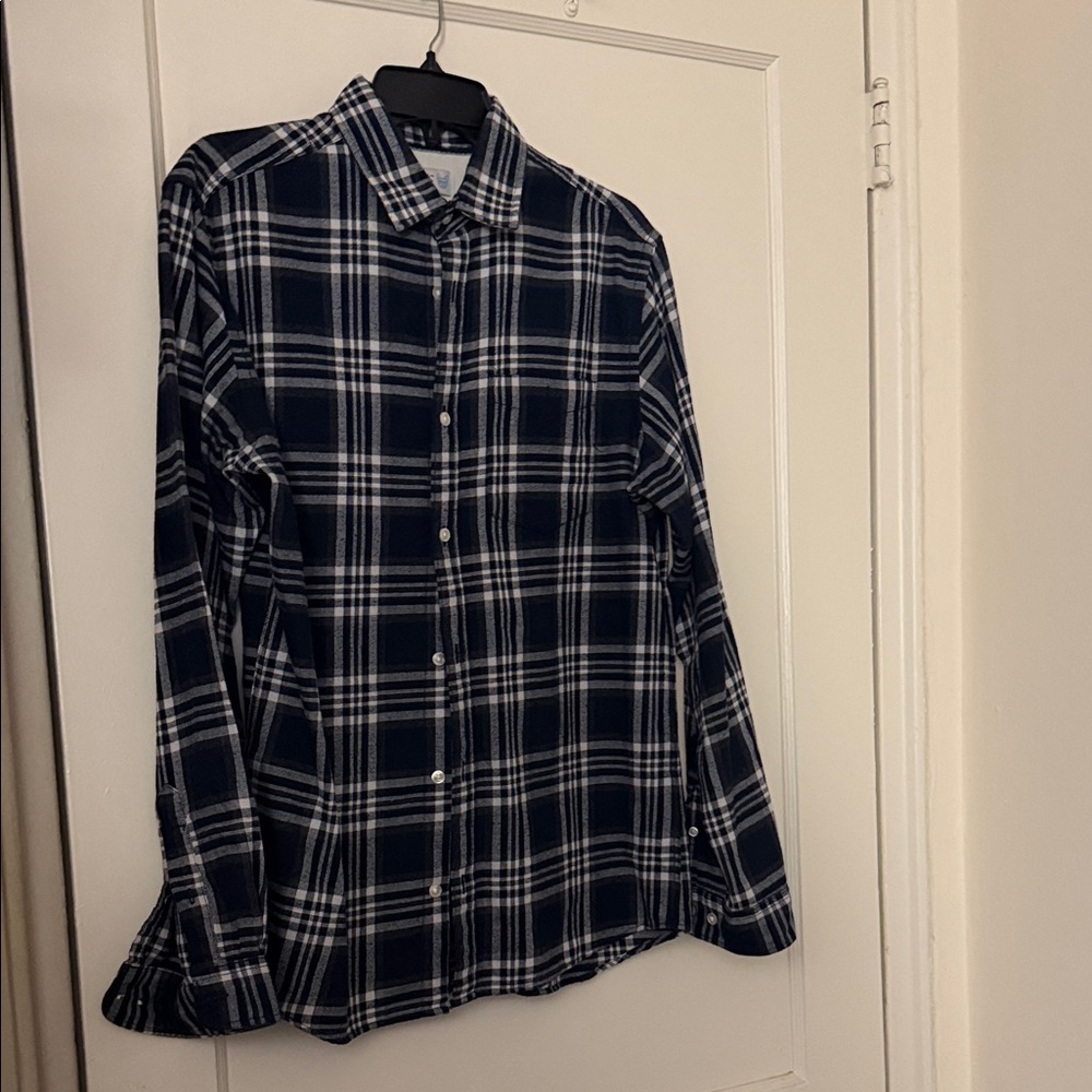 Jack and jones Men's navy and White Plaid Shirt size M